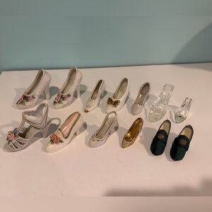 Vintage Miniature Porcelain & Glass High Heel Shoe Collection